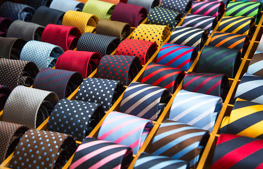 many different neckties