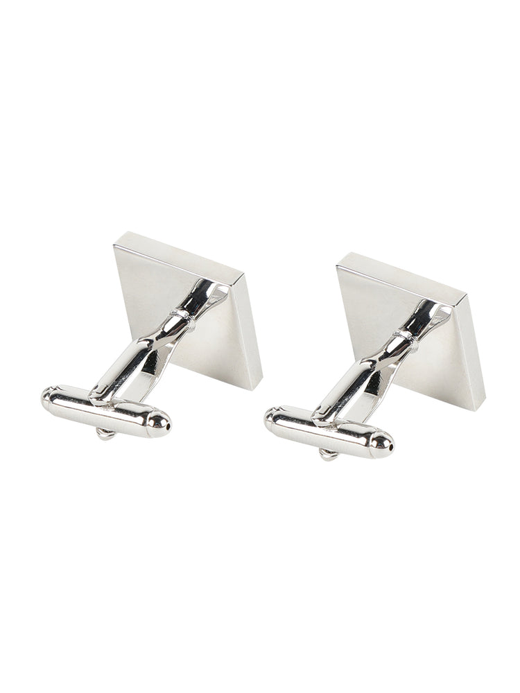 Austrian Crystal Check Cufflinks Gift Set In Wooden Box