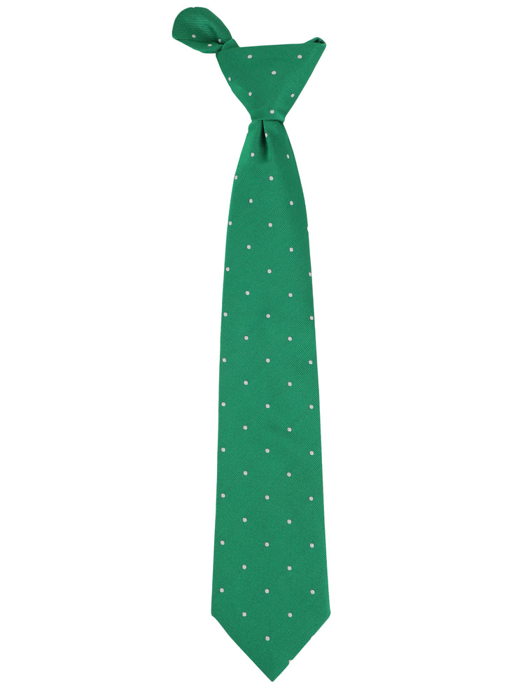 Green Polka Neck Tie , Pocket Square and Lapel Pin Gift set