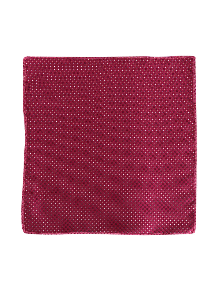 Magenta Neck Tie, Pocket Square And Cufflinks Combo Gift Set
