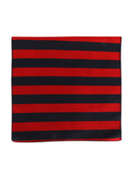 Red Blue Stripes Neck Tie, Pocket Square And Cufflinks Combo Gift Set
