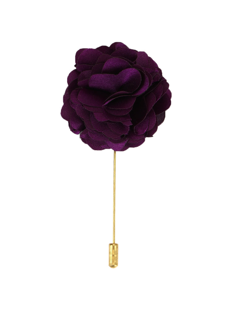 Purple Check Neck Tie, Cufflinks, Pocket Square And Lapel Pin Combo Gift Set