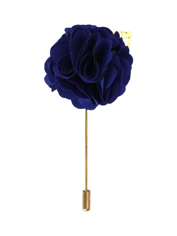 Blue Stripes Neck Tie, Cufflinks, Pocket Square And Lapel Pin Combo Gift Set