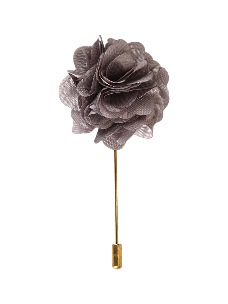 Grey Stripes Neck Tie, Cufflinks, Pocket Square And Lapel Pin Combo Gift Set