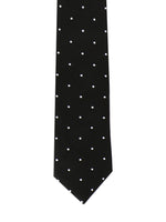 Black Polka Neck Tie, Pocket Square And Lapel Pin Combo Gift Set