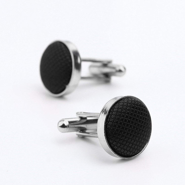 Black Bow Tie With Pocket Square and Cufflinks