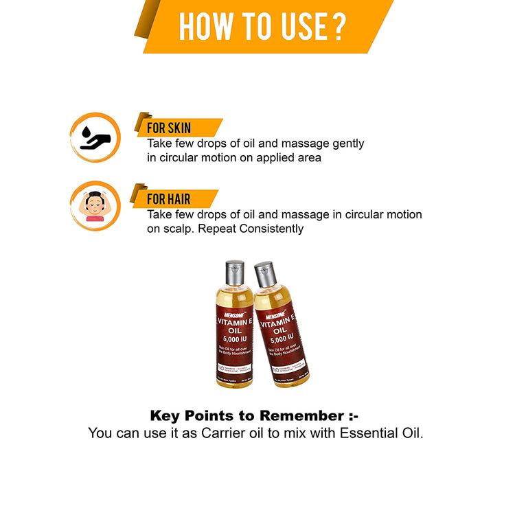 Vitamin E Oil , 5000 I.U For Stretch Marks, Dry Skin and Hair