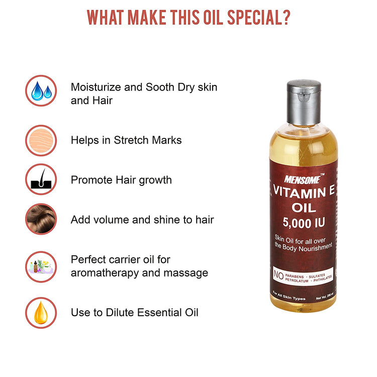 Vitamin E Oil , 5000 I.U For Stretch Marks, Dry Skin and Hair