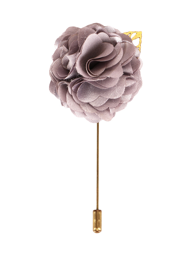 Grey Neck Tie, Cufflinks, Pocket Square And Lapel Pin Combo Gift Set