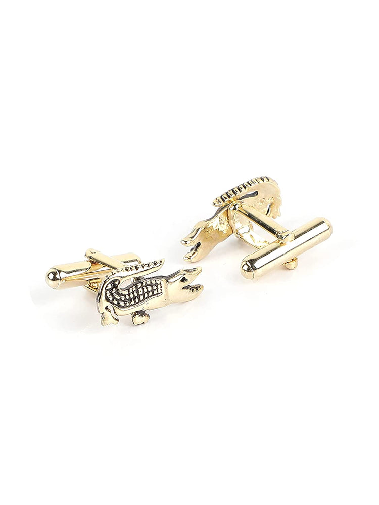 MENSOME Crocodile Cufflinks , Tie Pin and Lapel Pin Gift Set