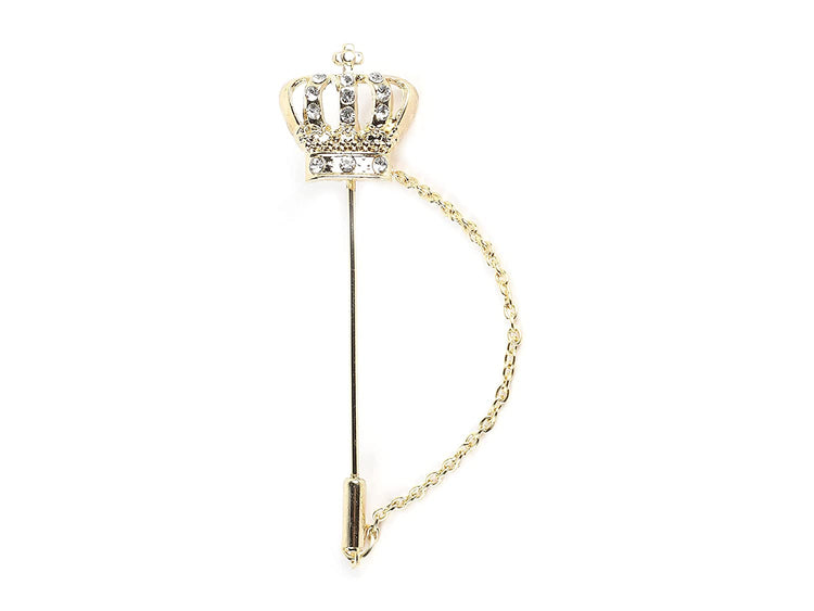 MENSOME Gold Crown Cufflinks , Tie Pin and Lapel Pin Gift Set