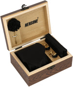 Black Neck Tie, Cufflinks, Pocket Square And Lapel Pin Combo Gift Set