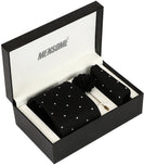 Black Polka Neck Tie, Pocket Square And Lapel Pin Combo Gift Set
