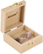 Mother Of Pearl Cufflinks Gift Set In Wooden Box