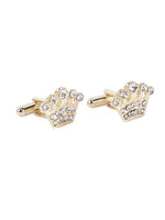 MENSOME Golden King Crown Cufflinks, Lapel Pin and Tie Pin Gift Set