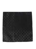 MENSOME Black Check Neck Tie Combo Set With Pocket Square And Cufflinks In Wooden Gift Box