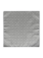 Grey Polka Neck Tie, Pocket Square And Lapel Pin Combo Gift Set