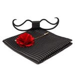 Hollow Mustache Acrylic Bow Tie With Pocket square and Lapel Pin