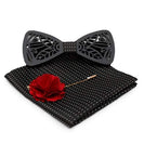 Petals Acrylic Bow Tie With Pocket square and Lapel Pin
