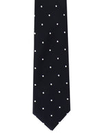 Blue Polka Neck Tie, Pocket Square And Lapel Pin Combo Gift Set