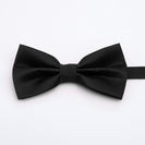 Black Bow Tie With Pocket Square and Cufflinks