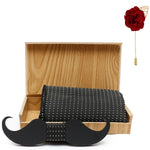 Mustache Acrylic Bow Tie With Pocket square and Lapel Pin