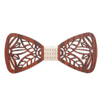 Leaf Wooden Bow Tie With Pocket square and Lapel Pin
