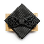 Floral Acrylic  Bow Tie With Pocket square and Lapel Pin