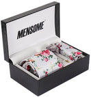 Grey Floral Neck Tie , Pocket Square and Lapel Pin Gift set