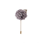 Grey Floral Neck Tie , Pocket Square and Lapel Pin Gift set