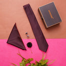 Wine Neck Tie, Cufflinks, Pocket Square And Lapel Pin Combo Gift Set